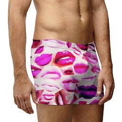 Трусы-боксеры мужские Много розовых губ, цвет: 3D-принт — фото 2