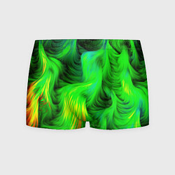 Трусы-боксеры мужские Зеленый абстрактный дым, цвет: 3D-принт