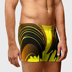 Трусы-боксеры мужские Черно-желтые мотивы, цвет: 3D-принт — фото 2