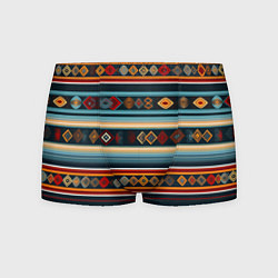 Трусы-боксеры мужские Этнический орнамент в горизонтальную полоску, цвет: 3D-принт