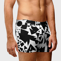 Трусы-боксеры мужские Абстрактная чёрно-белая композиция, цвет: 3D-принт — фото 2