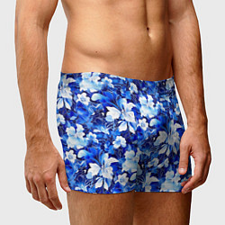 Трусы-боксеры мужские Голубой цветник, цвет: 3D-принт — фото 2
