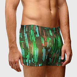 Трусы-боксеры мужские Неоновые полосы зелёные, цвет: 3D-принт — фото 2