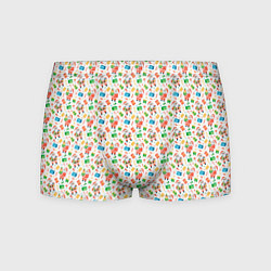 Трусы-боксеры мужские Дед Мороз с подарками, цвет: 3D-принт