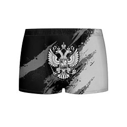 Трусы-боксеры мужские Россия - серый монохромный, цвет: 3D-принт
