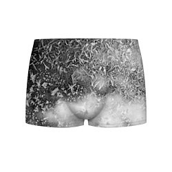 Трусы-боксеры мужские Серый лёд и снежинки, цвет: 3D-принт