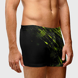 Трусы-боксеры мужские Зеленая краска на черном фоне, цвет: 3D-принт — фото 2