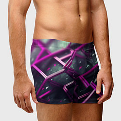 Трусы-боксеры мужские Фиолетовая абстрактная конструкция, цвет: 3D-принт — фото 2
