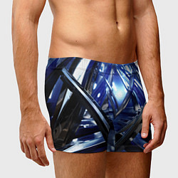 Трусы-боксеры мужские Синяя и черная конструкция абстракция, цвет: 3D-принт — фото 2