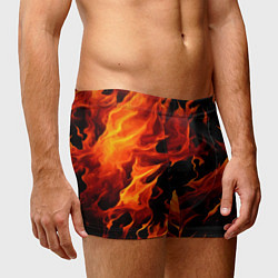 Трусы-боксеры мужские Пламя в темноте, цвет: 3D-принт — фото 2