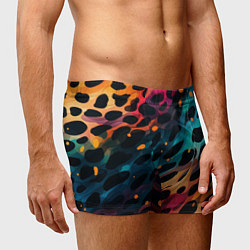 Трусы-боксеры мужские Разноцветный леопардовый паттерн, цвет: 3D-принт — фото 2