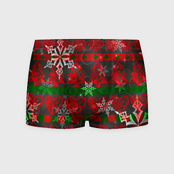 Мужские трусы Рождественские узоры ёлки и снежинки