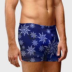 Трусы-боксеры мужские Зима и снежинки, цвет: 3D-принт — фото 2