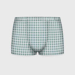 Трусы-боксеры мужские Серо-зелёный клетчатый, цвет: 3D-принт