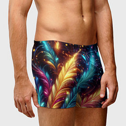 Трусы-боксеры мужские Неоновые разноцветные перья, цвет: 3D-принт — фото 2