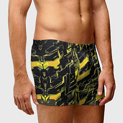 Трусы-боксеры мужские Жёлтые неоновые линии, цвет: 3D-принт — фото 2