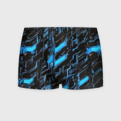 Трусы-боксеры мужские Синие неоновые линии, цвет: 3D-принт
