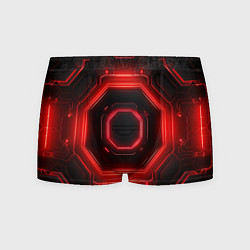 Трусы-боксеры мужские Nvidia style black and red neon, цвет: 3D-принт