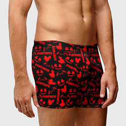 Трусы-боксеры мужские Fortnite pattern logo marshmello, цвет: 3D-принт — фото 2