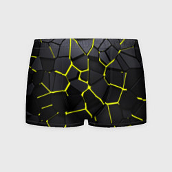Трусы-боксеры мужские Желтые плиты киберпанк, цвет: 3D-принт
