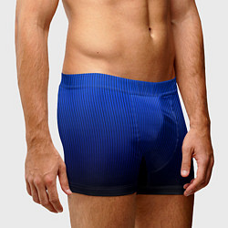 Трусы-боксеры мужские Полосатый градиент сине-чёрный, цвет: 3D-принт — фото 2