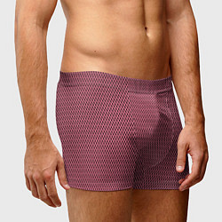 Трусы-боксеры мужские Розовый имитация сетки паттерн, цвет: 3D-принт — фото 2