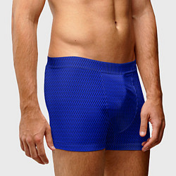 Трусы-боксеры мужские Имитация сетки паттерн чёрно-синий, цвет: 3D-принт — фото 2