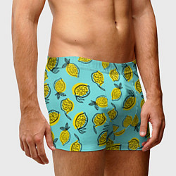 Трусы-боксеры мужские Летние лимоны - паттерн, цвет: 3D-принт — фото 2