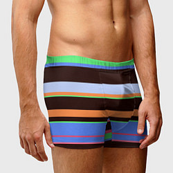 Трусы-боксеры мужские Разноцветный полосатый, цвет: 3D-принт — фото 2