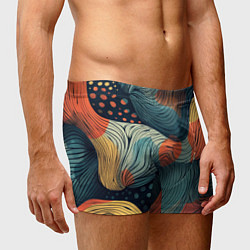 Трусы-боксеры мужские Волны линиями, цвет: 3D-принт — фото 2