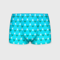 Мужские трусы Сюрикены и сердечки: голубой