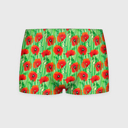 Трусы-боксеры мужские Маковый узор, цвет: 3D-принт