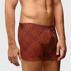Трусы-боксеры мужские Сочный коричневый однотонный текстурированный, цвет: 3D-принт — фото 2