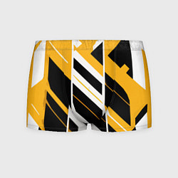 Мужские трусы Black and yellow stripes on a white background