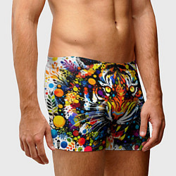 Трусы-боксеры мужские Орнаментальный тигр - нейросеть, цвет: 3D-принт — фото 2