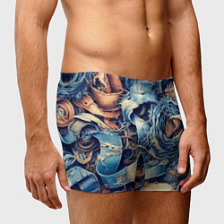 Трусы-боксеры мужские Джинсовая рванина - модный тренд, цвет: 3D-принт — фото 2