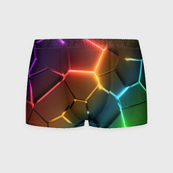 Мужские трусы Радужные неоновые плиты в разломе