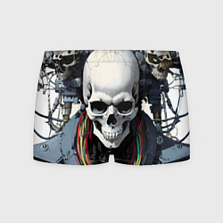 Трусы-боксеры мужские Cool cyber skull - ai art fantasy, цвет: 3D-принт