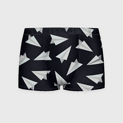 Трусы-боксеры мужские Белый бумажный самолётик - Телеграм, цвет: 3D-принт