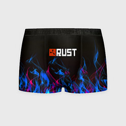 Трусы-боксеры мужские Rust neon flame, цвет: 3D-принт