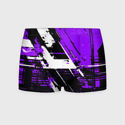 Мужские трусы Diagonal black and white stripes on a purple backg