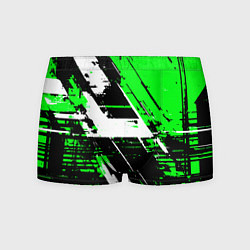 Мужские трусы Diagonal black and white stripes on a green backgr