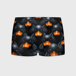 Трусы-боксеры мужские Черные уточки, цвет: 3D-принт