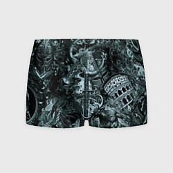 Трусы-боксеры мужские Гладиатор и минотавр на фоне мечей и щитов, цвет: 3D-принт