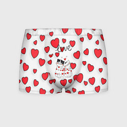 Трусы-боксеры мужские Кошачья романтика, цвет: 3D-принт