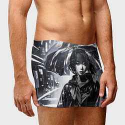 Трусы-боксеры мужские Девушка под зонтом, цвет: 3D-принт — фото 2