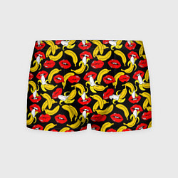 Трусы-боксеры мужские Губы и бананы, цвет: 3D-принт