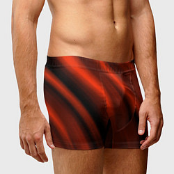 Трусы-боксеры мужские Красно-оранжевый полосы текстурные с затемнением, цвет: 3D-принт — фото 2