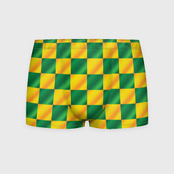 Мужские трусы Желтый и зеленый геометрический паттерн