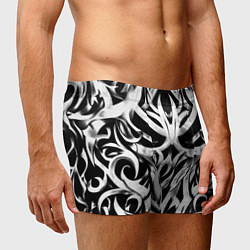 Трусы-боксеры мужские Абстрактный узор - изогнутые формы трайбл татуиров, цвет: 3D-принт — фото 2